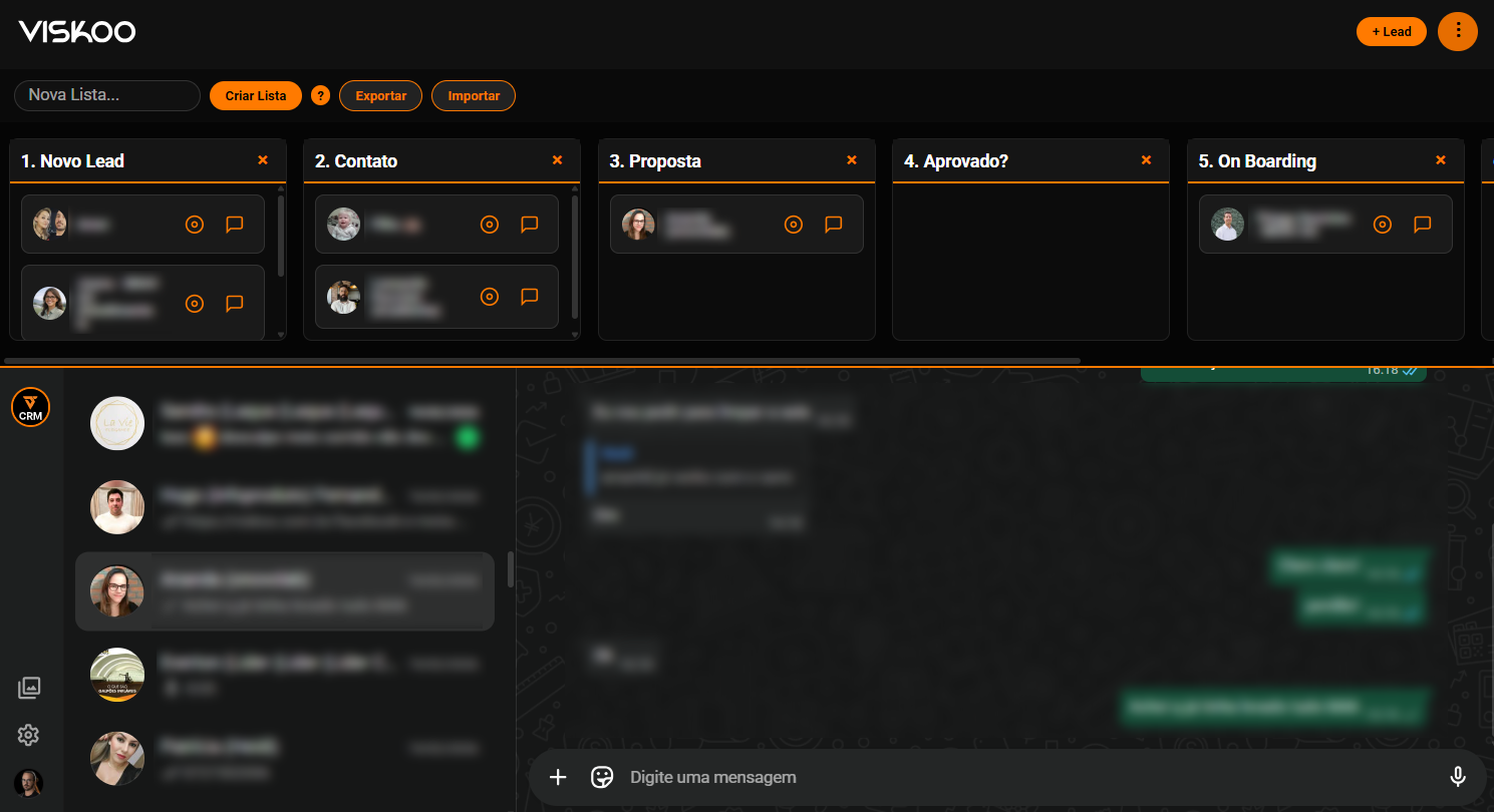 Viskoo CRM - Funil Kanban e conversas integradas