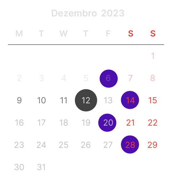 Calendário de conteúdo Viskoo