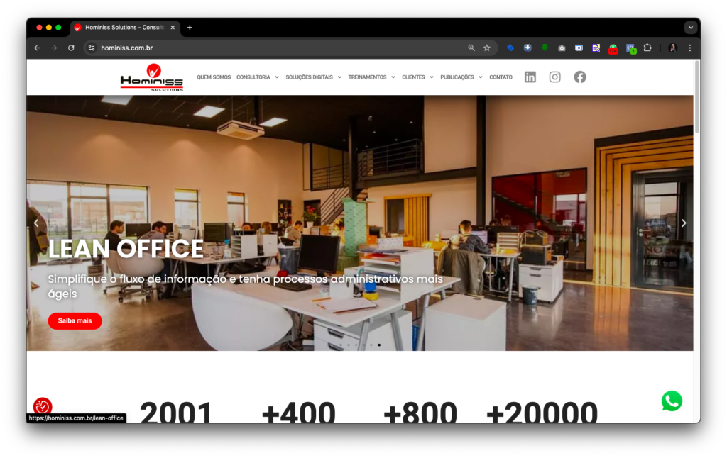 Site de consultoria Hominiss