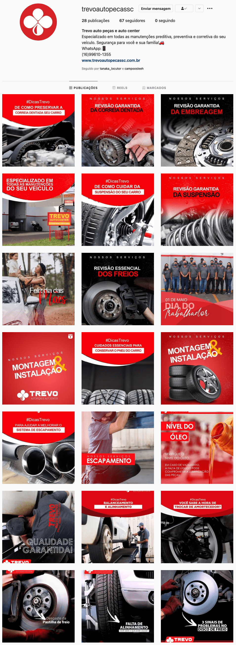Portfólio social Trevo Auto Peças
