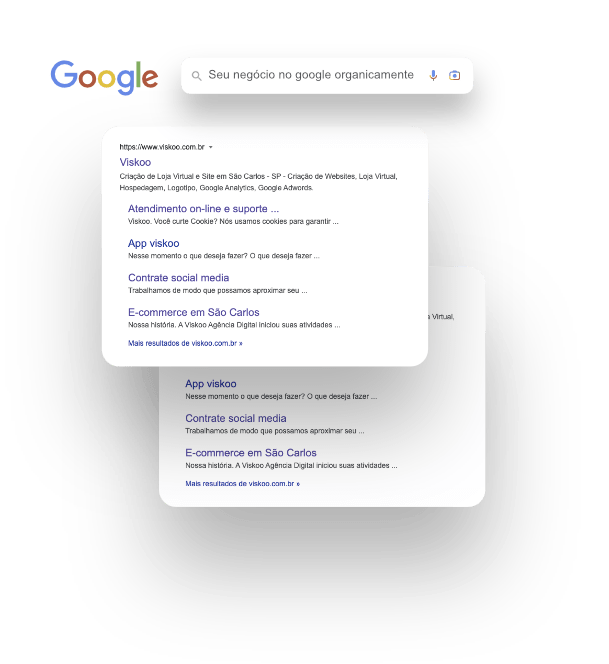 Exemplo de presença orgânica da Viskoo no Google